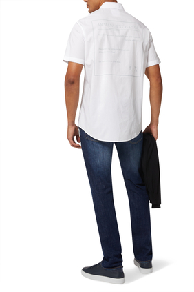 Label-Print Short Sleeved Shirt